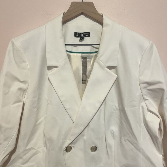 NWT J. Crew Devon Blazer in Bi-Stretch Cotton Blend in Ivory Size 20 Style BP412 - Picture 4 of 14